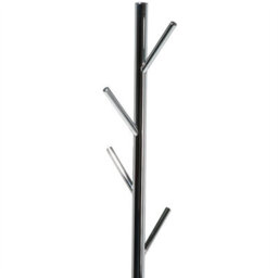 Wyld And Coco Living Coat Stand Silver Metal Hallway Rack With 5 Hooks, 170Cm Height - thumbnail 3