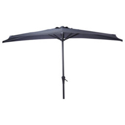 Jack Stonehouse Jsh 2.7M Halfround Parasol Sunshade In Dark Grey 160Gsm Uv Resistant Polyester Balcony Umbrella With Air Vent & Crank Half - thumbnail 6
