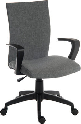 Teknik Work Office Chair Swivel Grey Fabric Adjustable Seat Height And Fixed Armrests - image 1