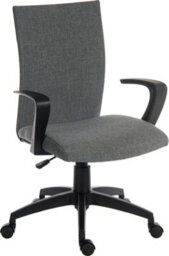 Teknik Work Office Chair Swivel Grey Fabric Adjustable Seat Height And Fixed Armrests - thumbnail 1