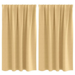 Berkfield Curtains With Curtains 2 Pcs Beige 140 X 140 Cm Polyester - thumbnail 2
