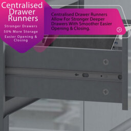 Fwstyle Stora Grey Gloss 6 Drawer Chest (H) 77Cm (W) 110Cm (D) 40Cm - Extra Deep 14Cm Drawers - thumbnail 3