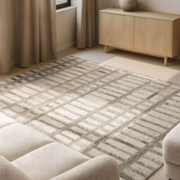 The Rugs Vikosa  Wool Rug Linara Handcrafted Cream Brown Abstract - thumbnail 3