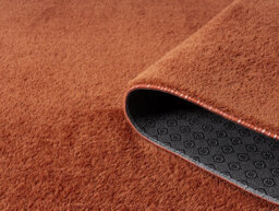 Comfy Washable Low Pile Living Room Area Rug - Anti-Slip Felt Backing Terracotta 60Cm X 100Cm - thumbnail 3