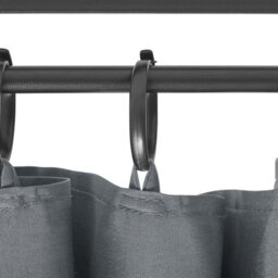 Beliani Hexagonal Garden Gazebo 350 X 350 Cm - Dark Grey Polyester Curtains, Black Powder-Coated Steel Frame, 270 Cm Height - thumbnail 6