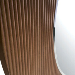 Angel Cerda Elegant Round Walnut Wall Mirror For Modern Décor - thumbnail 4