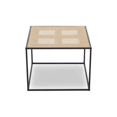 Orsina Natural Rattan Top Coffee Table, Black Metal Frame Coffee Table, Versatile Coffee Table For Home, Indoor - image 1