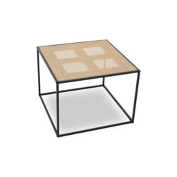Orsina Natural Rattan Top Coffee Table, Black Metal Frame Coffee Table, Versatile Coffee Table For Home, Indoor - thumbnail 4