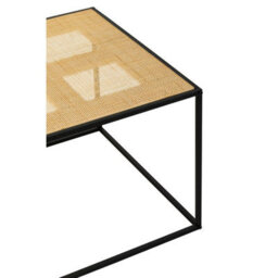 Orsina Natural Rattan Top Coffee Table, Black Metal Frame Coffee Table, Versatile Coffee Table For Home, Indoor - thumbnail 6