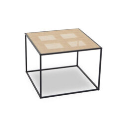 Orsina Natural Rattan Top Coffee Table, Black Metal Frame Coffee Table, Versatile Coffee Table For Home, Indoor - thumbnail 3