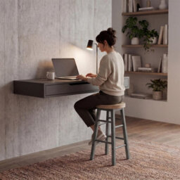 Grey Wooden Bar Stool Breakfast Seat Revolving Bar Stool Dining Seat - thumbnail 3