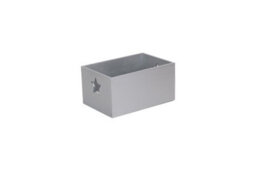 Red Hamper Wb068 Soft Wood Silver Painted Storage Box With Star Cut Out - thumbnail 2