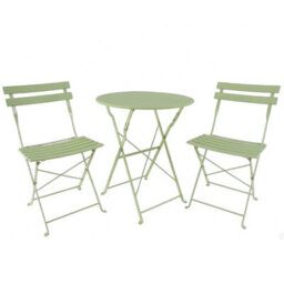 Home Source Clifton Outdoor Folding Bistro Table And Chair Set - Sage Green - thumbnail 5