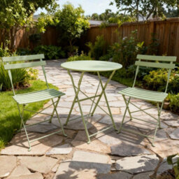 Home Source Clifton Outdoor Folding Bistro Table And Chair Set - Sage Green - thumbnail 2