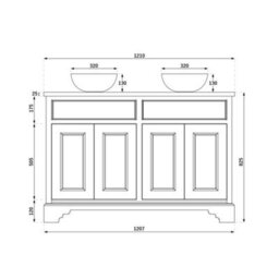 Homestylestore Light Grey Bathroom Suite With Double Ended Slipper Bath, 1210mm Vanity Units Close Coupled Toilet - thumbnail 5