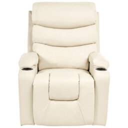 Beliani Electric Recliner Chair Eter With Footrest Faux Leather Beige - thumbnail 5