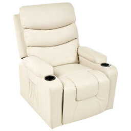 Beliani Electric Recliner Chair Eter With Footrest Faux Leather Beige - thumbnail 6