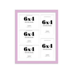 14X11 Inch 5 Opening Photo Collage Frame, Display Five 6X4 Inch Photos, Multi Aperture Family Picture Frame, Lilac - thumbnail 2