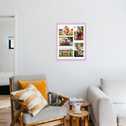 14X11 Inch 5 Opening Photo Collage Frame, Display Five 6X4 Inch Photos, Multi Aperture Family Picture Frame, Lilac - thumbnail 3