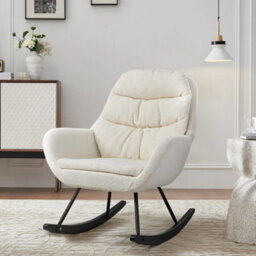 Darphe Teddy Fleece Upholstered Rocking Chair For Living Room