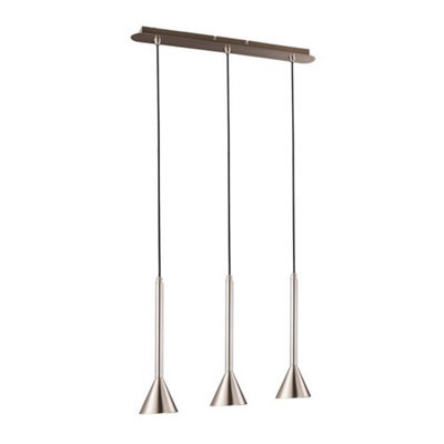 Luminosa Lighting Luminosa Modern Hanging Pendant Satin Nickel 3 Light  Led, Gu10