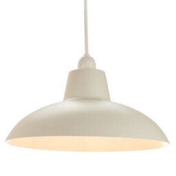 Happy Homewares Industrial Retro Designed Matt Cream Curved Metal Ceiling Pendant Light Shade - thumbnail 2
