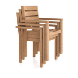 Eterna Eden Teak Garden Outdoor Dining Table & 4 Seat Chair Set - With Cream Cushions - thumbnail 7