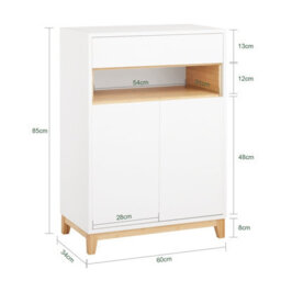 Sobuy Fsb97-Nw, Hallway Shoe Cabinet Kitchen Dining Room Storage Cabinet Sideboard,wood Effect,w60Xd34Xh85.1 - thumbnail 3