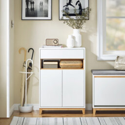 Sobuy Fsb97-Nw, Hallway Shoe Cabinet Kitchen Dining Room Storage Cabinet Sideboard,wood Effect,w60Xd34Xh85.1 - thumbnail 2