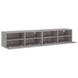 Berkfield Tv Wall Cabinets 2 Pcs Grey Sonoma 80X30X30 Cm Engineered Wood - thumbnail 7