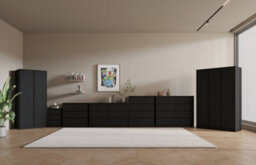 Seconique Malvern 2 Door Wardrobe In Black Finish Hanging Rail And Shelf - thumbnail 9