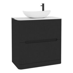 Royal Bathrooms Venice 800mm Matt Nocturne Black Freestanding Bathroom Countertop Vanity Unit 2 Drawer With Cesar Basin - thumbnail 7