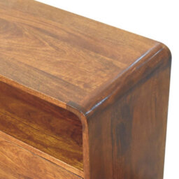 Wyld Haus Trento Curved 2-Drawer Mango Wood Console Table, Chestnut - thumbnail 7