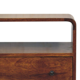 Wyld Haus Trento Curved 2-Drawer Mango Wood Console Table, Chestnut - thumbnail 5