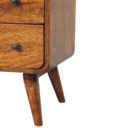 Wyld Haus Trento Curved 2-Drawer Mango Wood Console Table, Chestnut - thumbnail 8