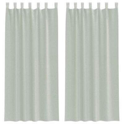 Berkfield Durable Voile Curtains With Loops 2 Pcs Light Grey 140X245 Cm - image 1