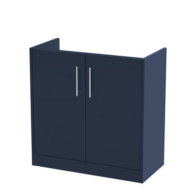 Hudson Reed 800mm Floor Standing 2 Door Unit (385 Deep)-Midnight Blue - image 1