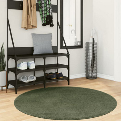 Berkfield Rug Huarte Short Pile Soft And Washable Forest Green Size  120 Cm - image 1