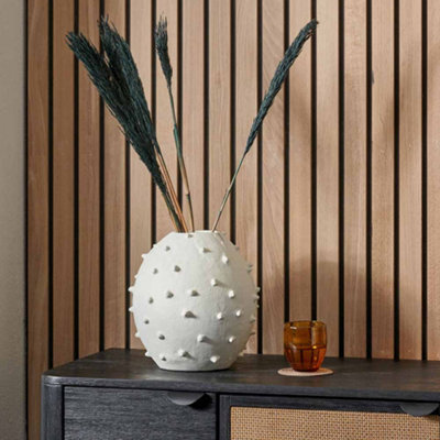 Pacific Lifestyle White Metal Decorative Vase With Bobbles - image 1