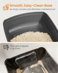 LEDREM High Sided Cat Litter Tray, Xl Open Top Litter Box With Scoop, For Kittens, - thumbnail 4