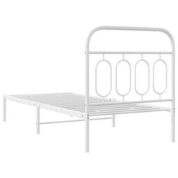 Berkfield Metal Bed Frame Without Mattress With Headboard White 80X200Cm - thumbnail 6