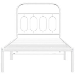 Berkfield Metal Bed Frame Without Mattress With Headboard White 80X200Cm - thumbnail 4