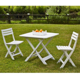 Urbn-Living Urbnliving 3 Pcs White Folding Table And 2 Chairs Set Outdoor Bbq Barbecue Picnic Garden Camping Hiking - thumbnail 8
