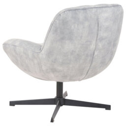 Beliani Swivel Armchair Lia With Footstool Velvet Light Grey - thumbnail 6