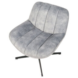 Beliani Swivel Armchair Lia With Footstool Velvet Light Grey - thumbnail 7
