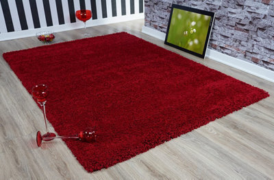 Smart Living Shaggy Soft Thick Area Rug, Living Room Carpet, Kitchen Floor, Bedroom Soft Rugs 60Cm X 110Cm - Red - image 1