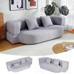 Modern Fabric Recliner Sofa Bed Single Sleeper 3 Seater Sofa Chair - thumbnail 4