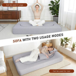 Modern Fabric Recliner Sofa Bed Single Sleeper 3 Seater Sofa Chair - thumbnail 3