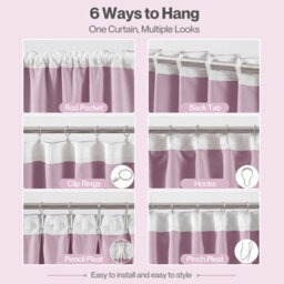 Marlow Pink Fabric Pom Pom Curtains 2 Panel Set 46X54 Inch Nursery Room - thumbnail 6