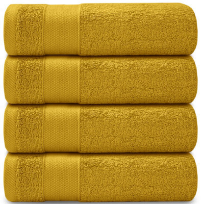 Casabella Towels - Luxury Athens Bath Sheets, 100% Cotton Bath Towel, 4 Pack Quick Dry Towel Bath Sheet Spicy Mustard - image 1